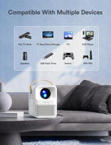 Proyector Portátil, WOLFANG Proyector 4K Soporte, Mini Proyector Portátil 5G WiFi Bluetooth, Full HD 1080P Nativo, 15000 Lúmenes, para Movil/Teléfono/PC/PS4/TV Stick/HDMI, Ideal para Niños como Regalo