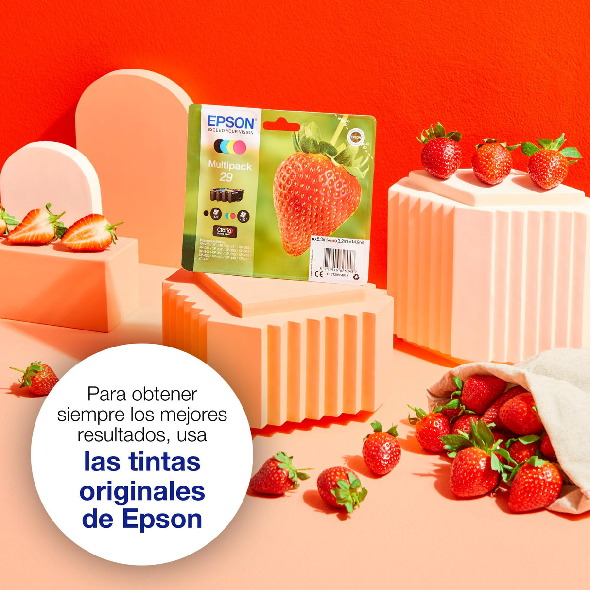 Epson C13T29964511 - Pack de 4 cartuchos de tinta, multi-pack (negro, amarillo, magenta, cian)
