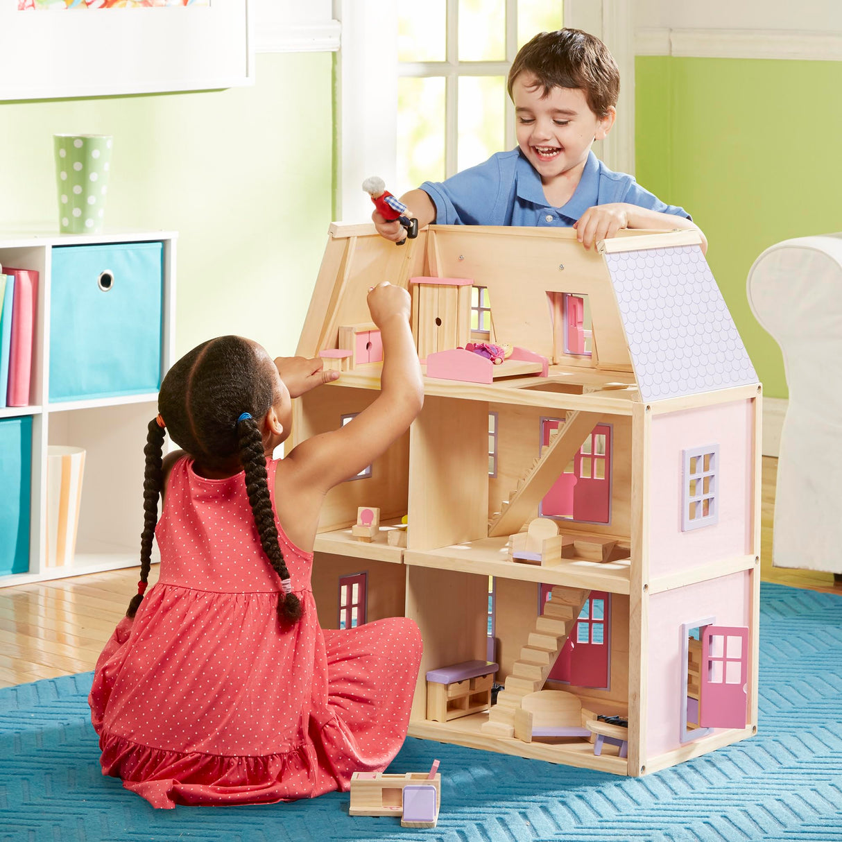 Melissa & Doug Casa de muñecas de Madera de Varios Pisos