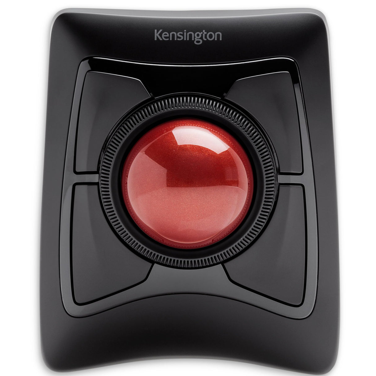Kensington K72359WW - Trackball Expert Mouse Inalámbrico, Bluetooth o USB, 4 Botones Programables, con Seguimiento Óptico DiamondEye, Ambidiestro, Reposamuñecas Extraíble, Scroll Ring, Rojo, 55 mm