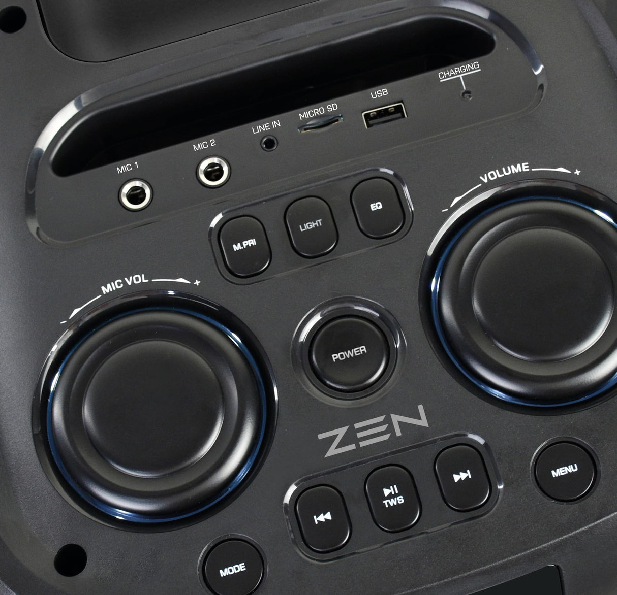 Altavoz portátil Bluetooth Zen Aero Potente de 350W, 10H de batería, luces LED RGB. Altavoz Grande con TWS, Aux in, USB, entrada de micrófono, y micrófono inalámbrico, con radio FM y con gran potencia