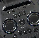 Altavoz portátil Bluetooth Zen Aero Potente de 350W, 10H de batería, luces LED RGB. Altavoz Grande con TWS, Aux in, USB, entrada de micrófono, y micrófono inalámbrico, con radio FM y con gran potencia