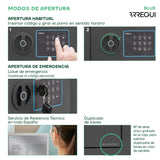 ARREGUI Blue 650160 Caja Fuerte de Acero con Cerradura Electrónica | 38x35x36 cm | 42 L | Caja de Seguridad para Casa y Hogar | Teclado con Códigos Programables | con Llave de Emergencia | grafito