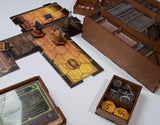 SMONEX Organizador de madera y tableros de cuatro jugadores compatibles con el juego de mesa Gloomhaven, caja adecuada para almacenar todas las expansiones Gloomhaven, insertar y almacenar