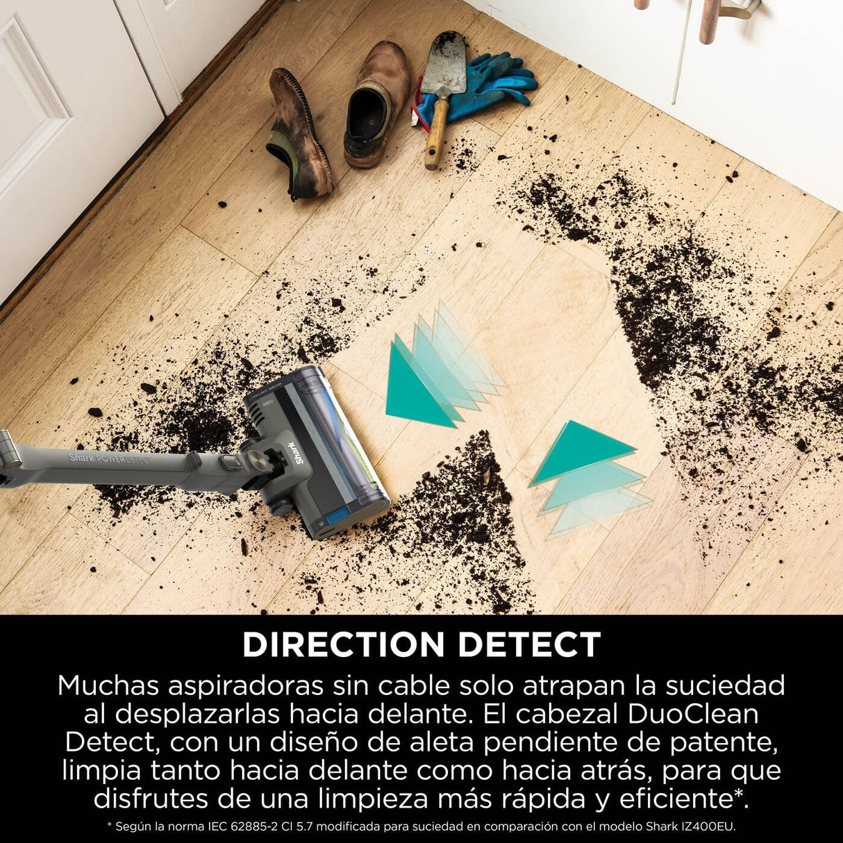 Shark PowerDetect Clean & Empty aspiradora inalámbrica, PowerFins Detect, Reverse Clean, estación 2L, Anti Hair Wrap Plus, 70 min, ligera, accesorios para pelo de mascota y superficies, Gris IP3225EUT