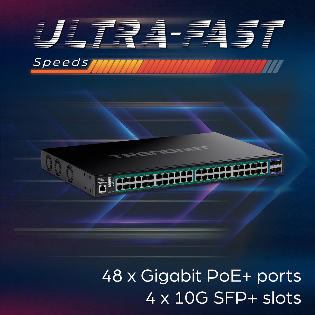 TrenDNET – Accesorios de 52 Puertos GIGA Web Smart 740 W PoE+ 10 G SFP+ Slots