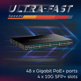 TrenDNET – Accesorios de 52 Puertos GIGA Web Smart 740 W PoE+ 10 G SFP+ Slots