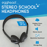 Egghead- 1000 Auriculares estéreo Negros (20 Unidades)