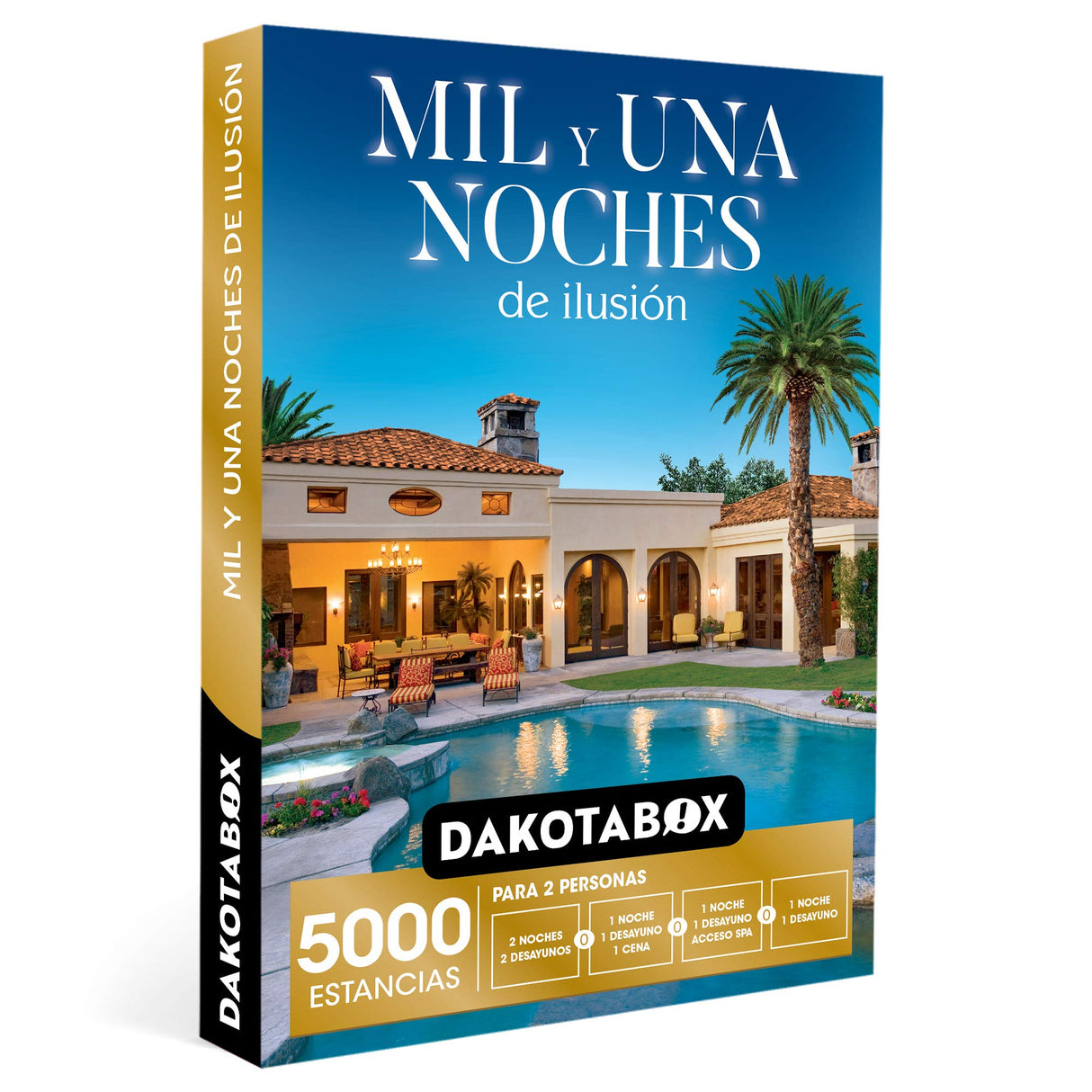 DAKOTABOX - Caja Regalo hombre mujer pareja idea de regalo - Mil y una noches de ilusión - 5000 estancias en hoteles rurales de hasta 4*, palacetes, haciendas y mucho más
