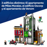 LEGO ǀ Marvel Spider-Man vs. Oscorp - Juguete Interactivo con Moto, 8 Minifiguras Inc. Miles Morales, Duende Verde y Spider-Woman - Regalo de Superhéroes para Niños de 10+ Años y Fans 76324