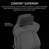 Corsair TC500 Luxe Silla para Juegos – Tejido Transpirable Premium – Asientos Anchos – Reposabrazos Ajustables en 5 Direcciones – Soporte Lumbar Ajustable – Reclinable 90-160° – Sombra