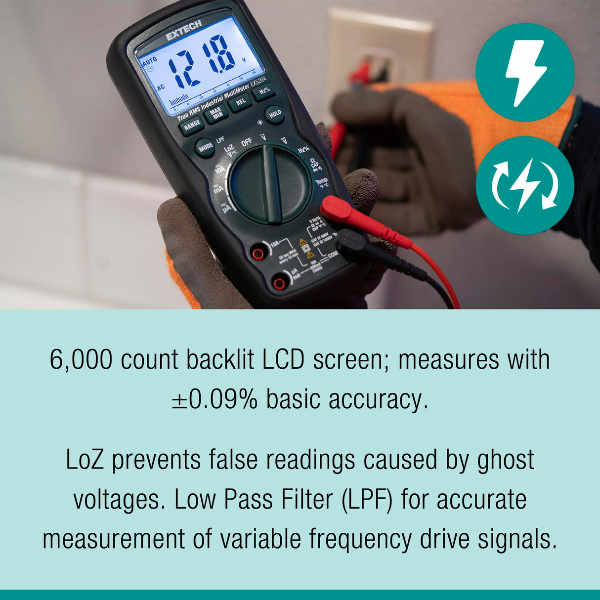 Extech EX520A High accuracy True RMS Multimeter (0.09%)