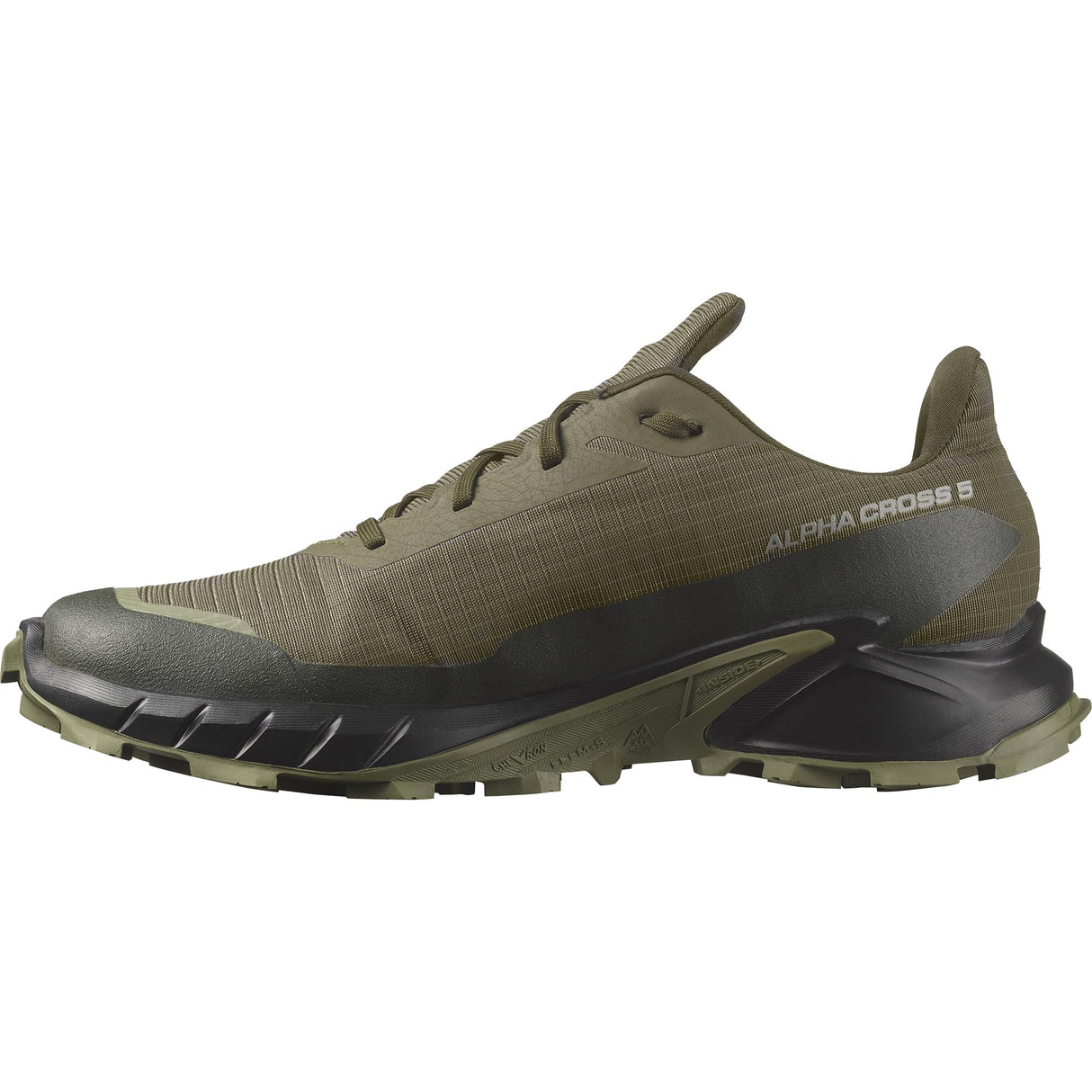 SALOMON Alphacross 5 Gore-tex, Zapatos de senderismo Hombre, Olive Night Black Deep Lichen Green, 42 EU