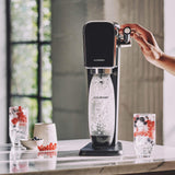 SodaStream Art - Máquina Gasificadora de Agua, con 1 Botella Fuse de 1 L de Plástico Reutilizable y 1 Cilindro de Gas Quick Connect, Hasta 60L de Agua con Gas, Diseño Elegante, Uso Fácil, Color Negro