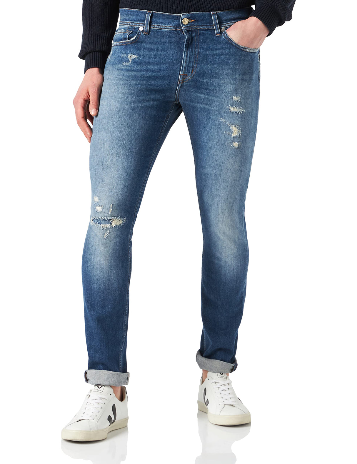7 For All Mankind Jsd4k850co Jeans, Mediados De Azul, 29 W para Hombre