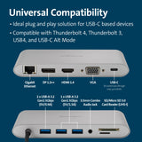 Kensington UH1440P 10 en 1, Base de Acoplamiento para Portátiles, 3 USB-A, 1 USB-C, 1 HDMI, 1 Jack de 3,5 mm, 1 Entrada VGA, 1 DP 1.2++, 1 Lector SD 3.0 y 1 Puerto Gigabit Ethernet (K33853WW)