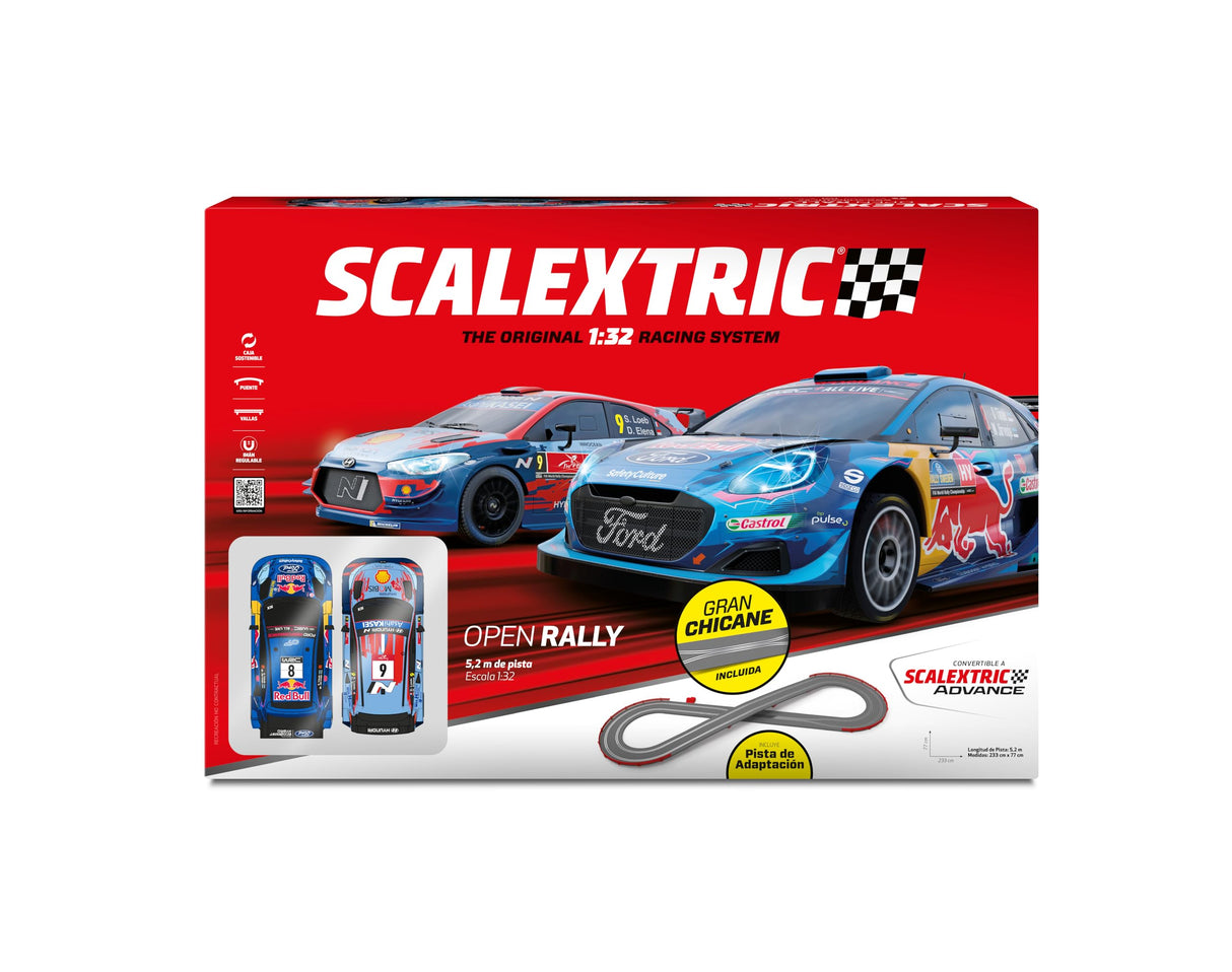 SCALEXTRIC - Circuito Original - Pista de Carreras Completa - Escala 1:32 (Open Rally Set)