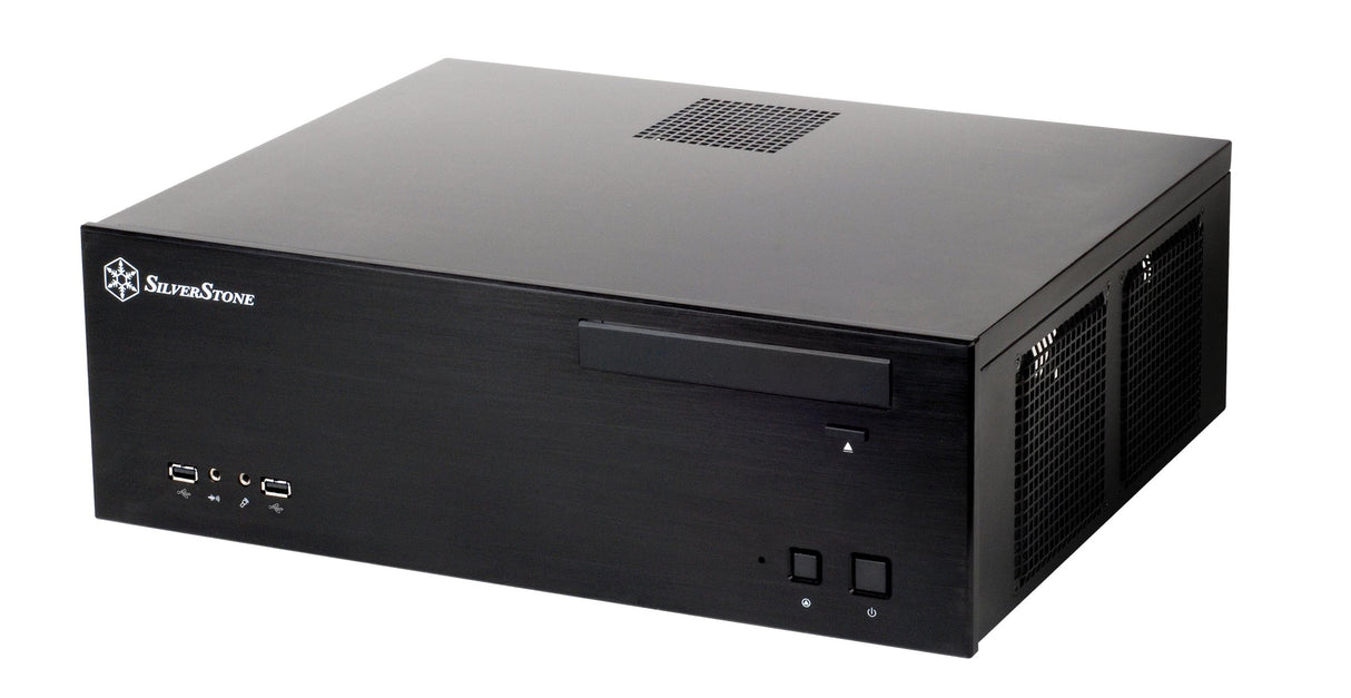 SilverStone SST-GD04B USB 3.0 - Grandia HTPC Micro ATX Carcasa de Ordenador, Rendimiento silencioso con Alto Flujo de Aire, Negro