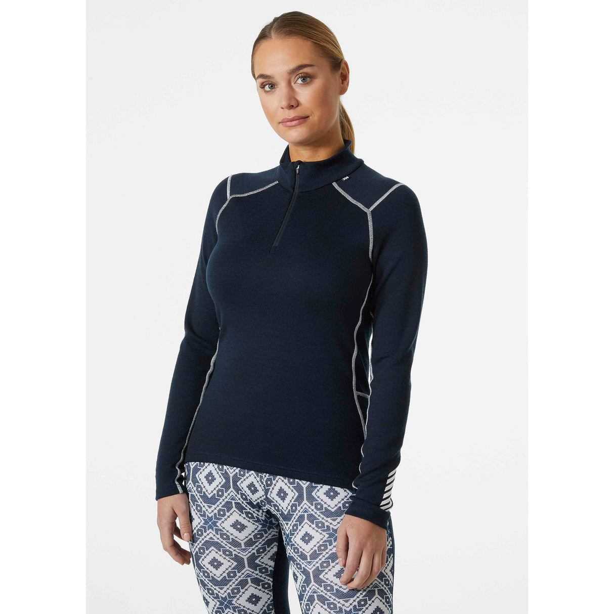 Helly-Hansen Womens W Lifa Merino Midw 1/2 Zip, Azul marino, XL