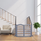 Relaxdays Barrera Seguridad Niños, 4 Paneles, Alto 92 cm, Valla Protección Bebés y Mascotas, Plegable, 92x205 cm, Gris