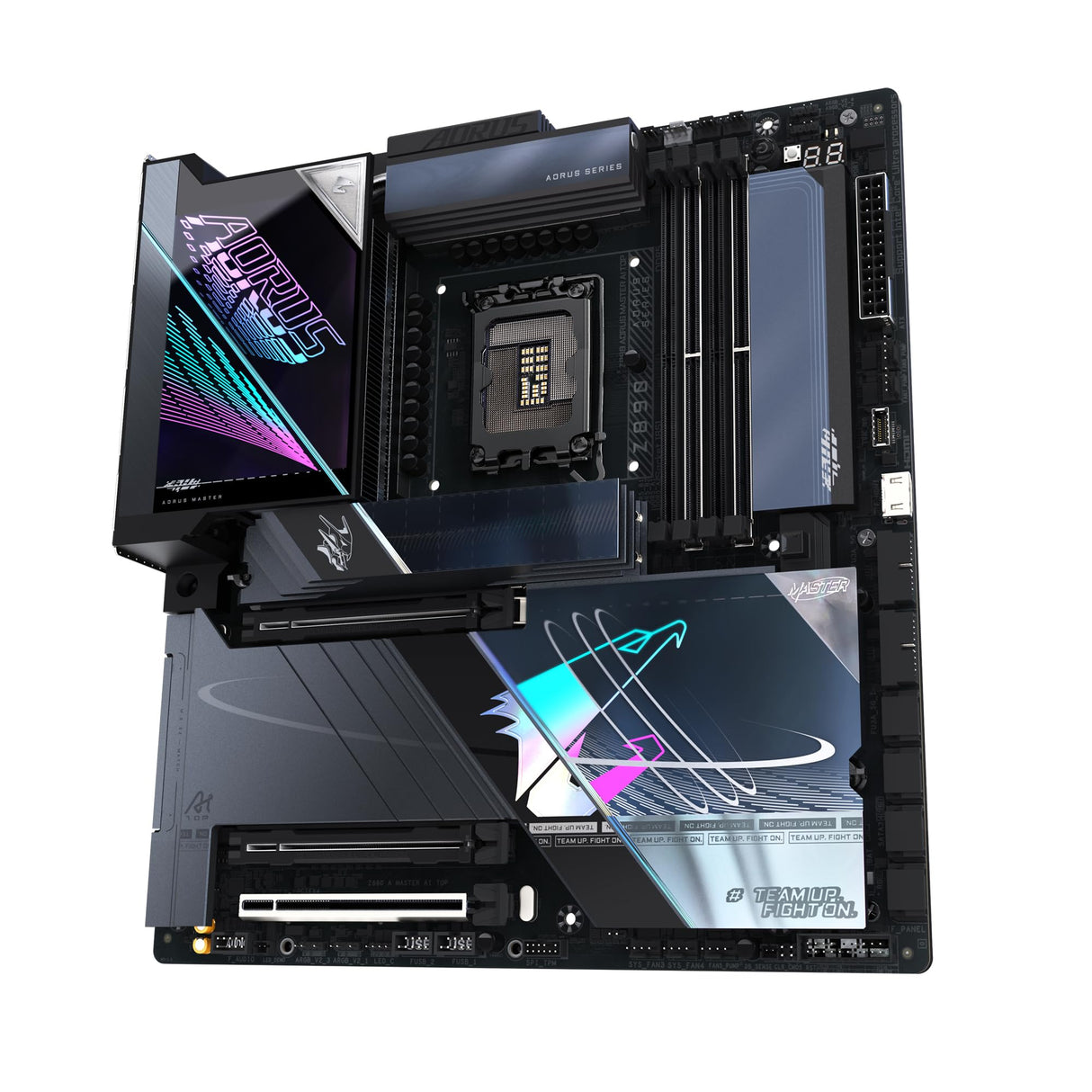 GIGABYTE Z890 AORUS Master AI Top Placa Base - Compatible con CPUs Intel Core Ultra (Serie 2), VRM de 20+1+2 Fases, hasta 9500MHz DDR5 (OC), PCIe 5.0 M.2, Wi-Fi 7, Thunderbolt 4