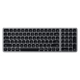 SATECHI Teclado Inalámbrico Slim, Distribución QWERTY US Americano, Teclado Bluetooth con Batería Recargable, para MacBook Pro/Air, iPad Pro/Air, Mac Mini, iMac y Más - Gris Espacial
