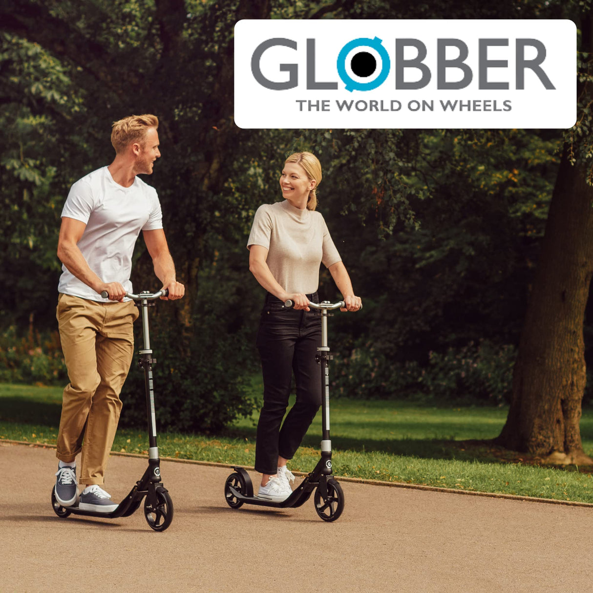 Globber - NL 205 - Patinete plegable de 2 ruedas con suspensión para niños de 8 años + , Blanco - Rosa