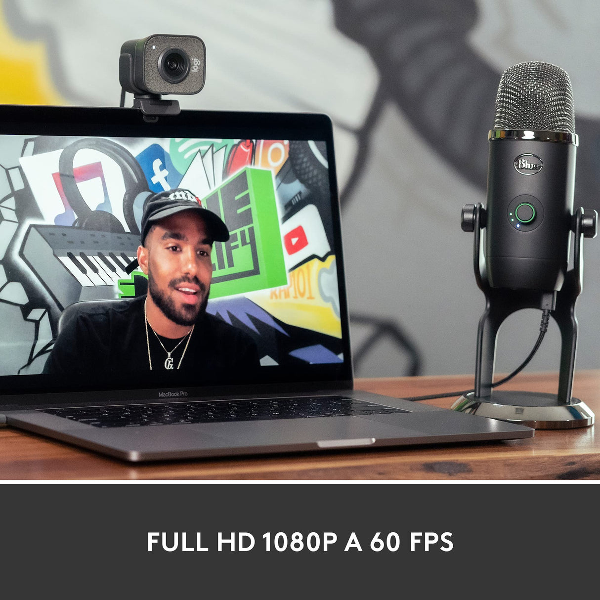 Logitech StreamCam, Cámara Web con USB-C para Streaming de vídeo y creación de Contenido, Vídeo vertical Full HD 1080p a 60 fps, Versatilidad demontaje, para YouTube, Gaming Twitch, PC/Mac, Negro