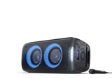 Sharp PS-949 Xparty Street Altavoz Portátil, Bluetooth, a Prueba de Salpicaduras, con Efectos de Luces, Efectos de DJ y Micrófono Incluido.