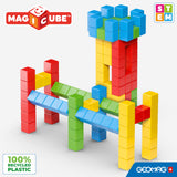 Geomag Magicube Full Color, Bloques de Construcción Magnéticos para Niños a Partir de 1 Año – Juego de 64 Bloques de 4 Colores Hechos de Plástico 100% Reciclado
