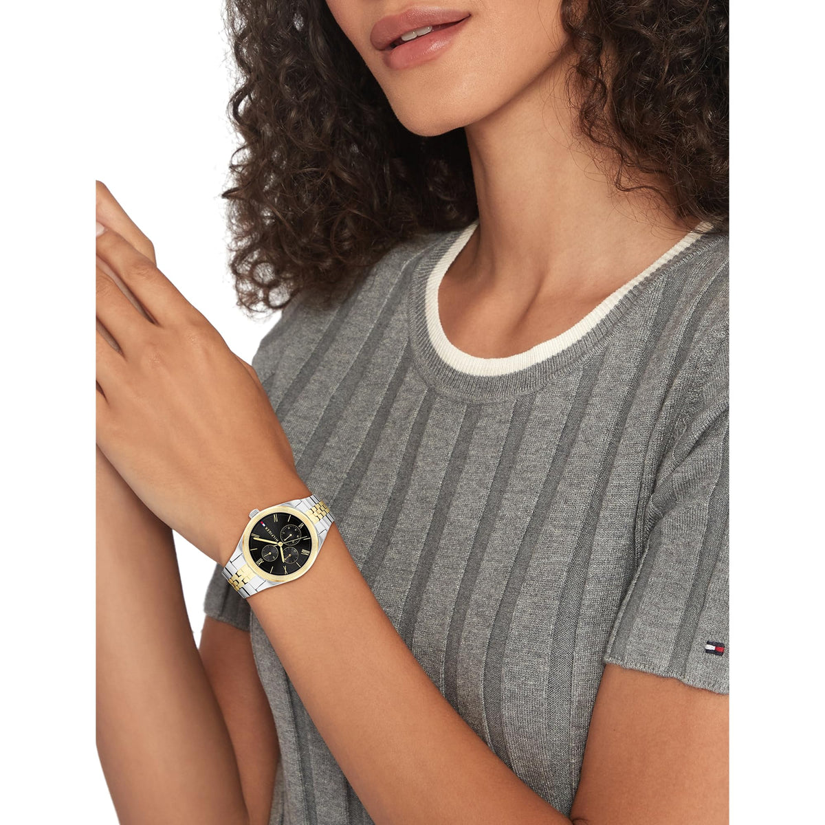 Tommy Hilfiger Reloj Analógico de Cuarzo Multifunción para Mujer con Correa de Acero Inoxidable Bicolor - 1782591