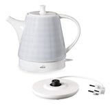 LACOR 69289 - Hervidor de Agua de cerámica Gala Grey, Blanco/Azul, 1L