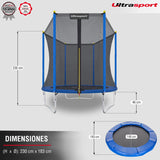 Ultrasport Jumper Cama Elastica Niños Exterior 183 cm hasta 80 kg con Red de Seguridad, Acolchado I Camas Elasticas, Trampolin, Colchoneta Elastica, Trampolines para Niños