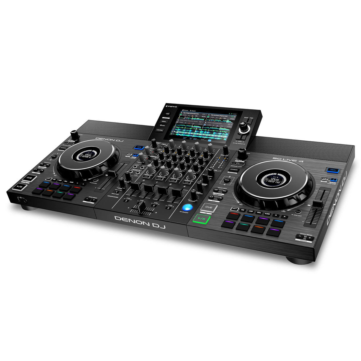 Denon DJ SC LIVE 4 Controlador DJ con separación de stems en 4 decks, streaming por wifi, altavoces integrados, compatible con Serato DJ y Virtual DJ