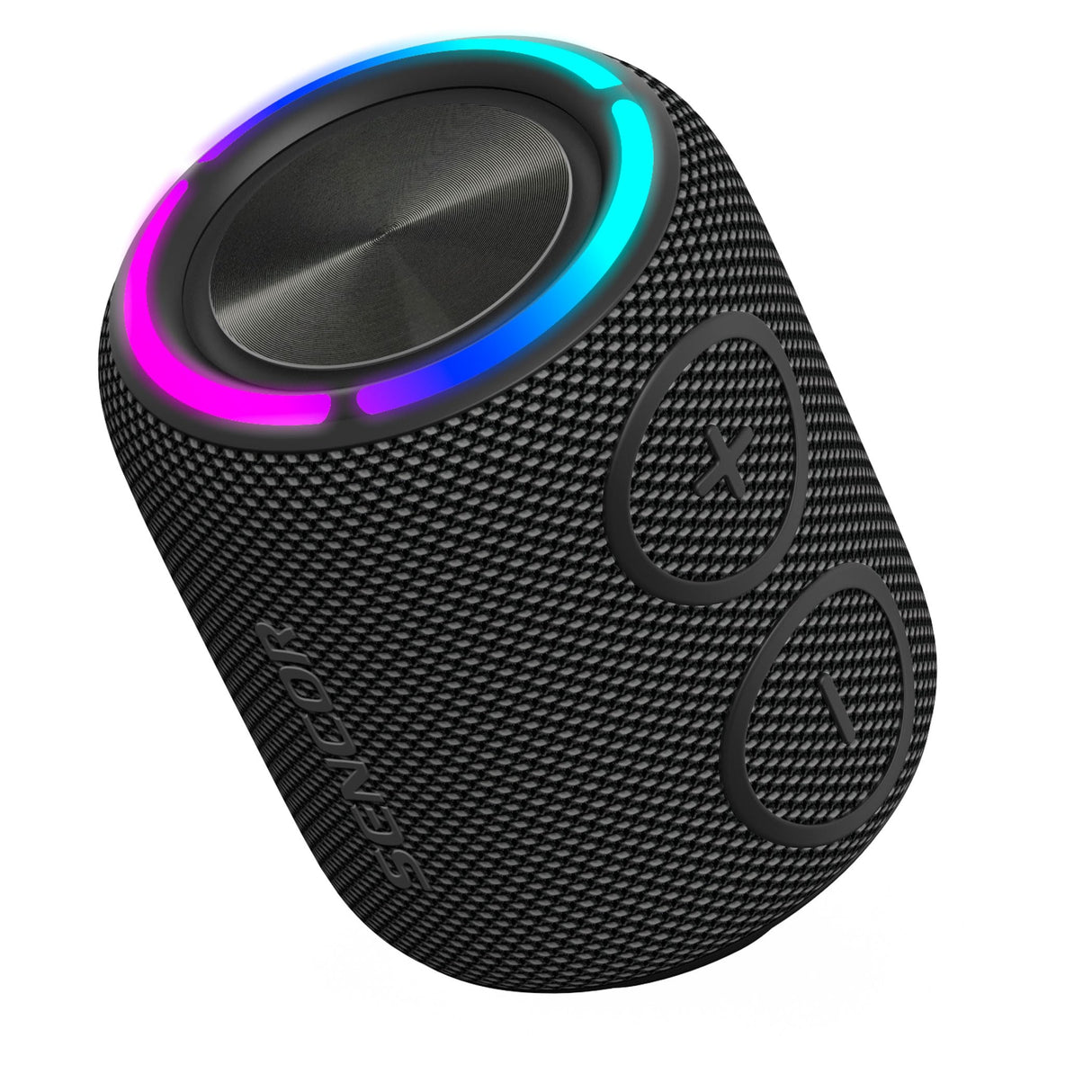SENCOR Sirius 2 Mini Black, Altavoz Bluetooth 16W, IPX7 Resistente al Agua, 360° Sonido, LED Multicolor, Negro