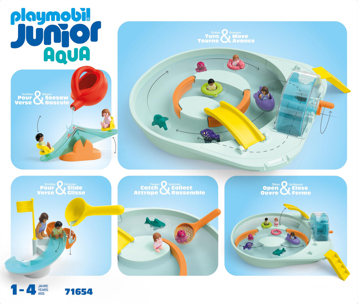 PLAYMOBIL Junior Aqua 71654 Juego de Aventuras acuáticas, Incluye Adorable pez, Juguete sostenible Hecho de plásticos a Base de Plantas, Juguetes para niños a Partir de 1 año