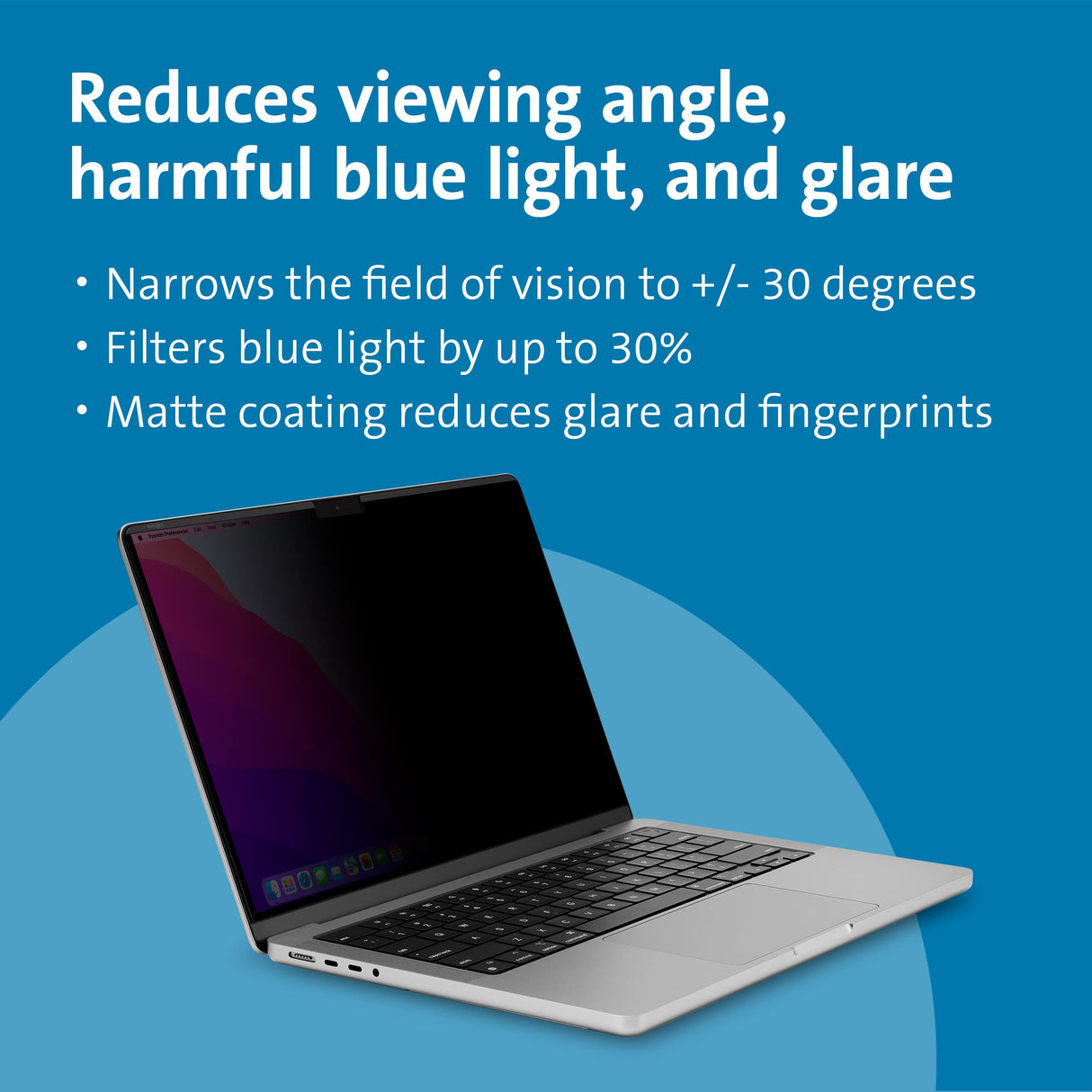 Kensington Filtro de privacidad magnético MagPro Elite diseñado para MacBook Pro de 14''(2021 y posteriores),incluido M3, M3 Pro/Max, protector extraíble, antideslumbrante, reduce luz azul (K58370WW)