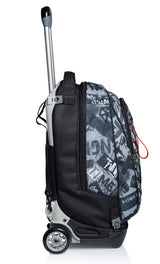 Seven Mochila Escolar Desmontable + Carro, Trolley Escolar NEW TECH KEEP FLAG, Negro - Mochila 3 en 1, Crossover System - Bolso Escolar Niños y Adolescentes - Bolsillo Frontal