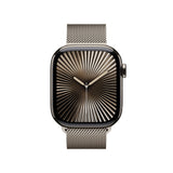 Apple Watch Series 10 GPS + Cellular Smartwatch con Caja de Titanio Natural de 42 mm y Pulsera Milanese Loop Natural - Talla única. Monitor de entreno, App ECG y Neutro en Carbono