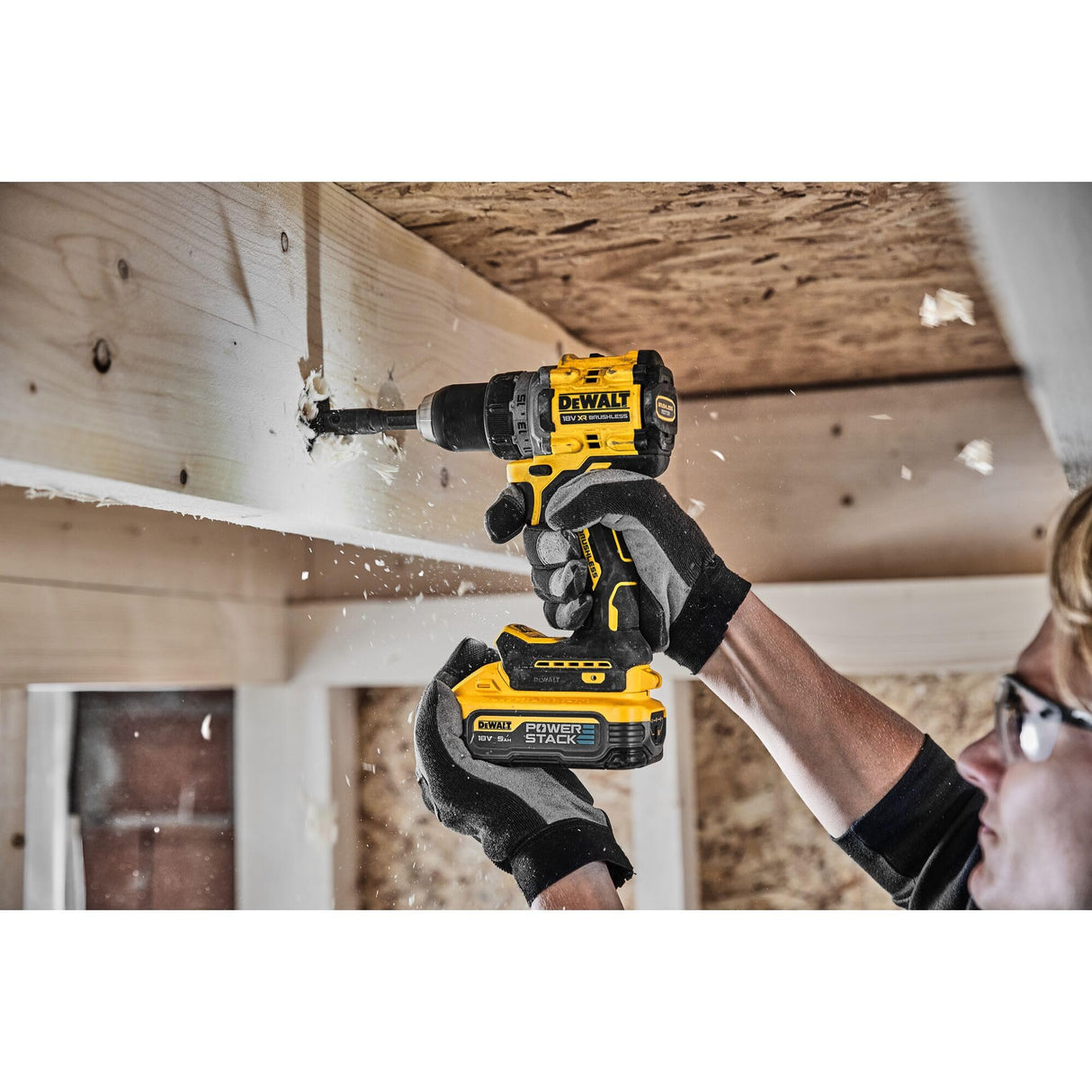 Taladro atornillador 18 V 90 Nm (2 x 5,0 Ah Powerstack) en estuche TSTAK - DEWALT DCD800H2T-QW