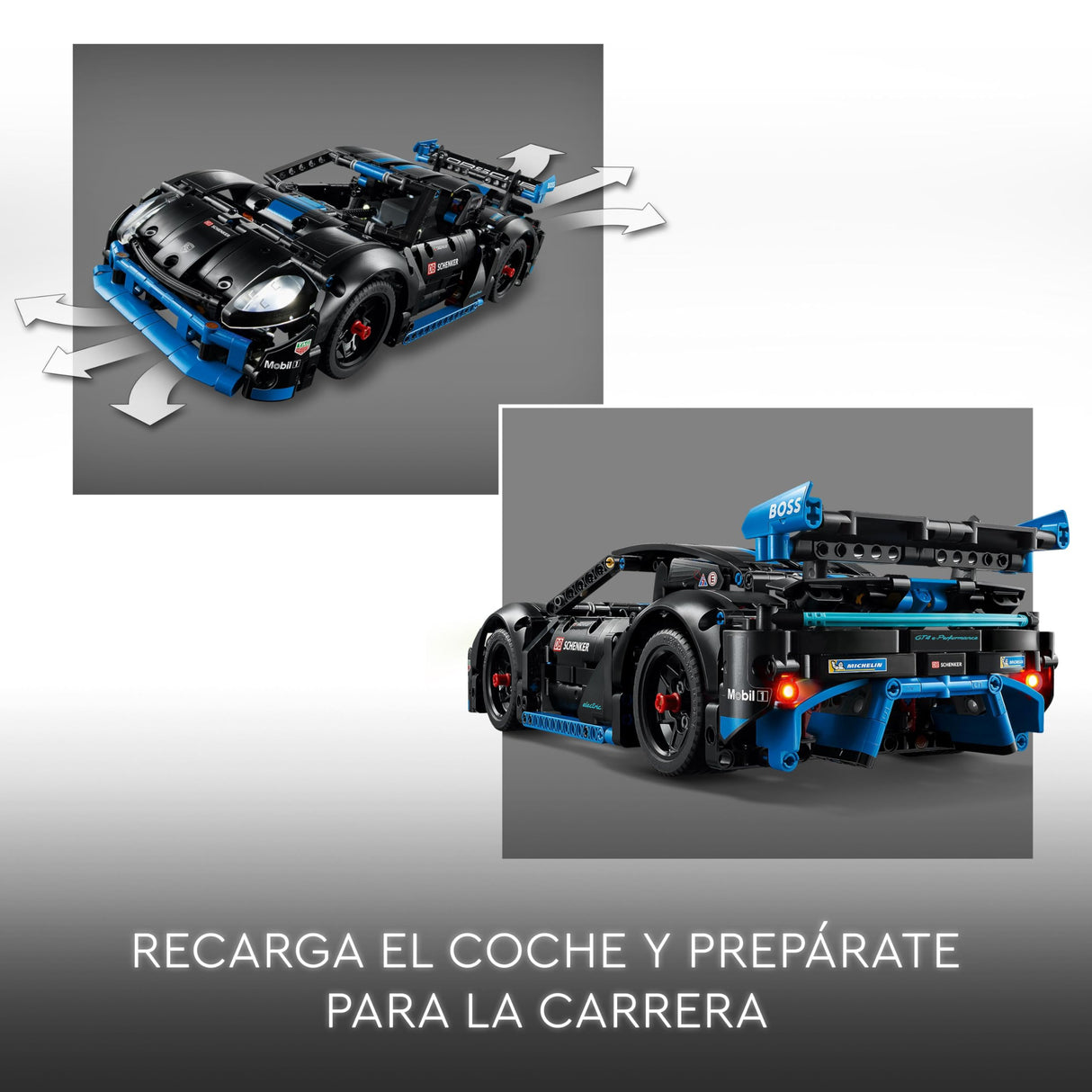 LEGO Technic Coche de Carreras Porsche GT4 e-Performance Teledirigido de Juguete, Kit de Maqueta Interactiva, Regalo para Niños y Niñas de 10 Años o Más, Decoración del Dormitorio y Estantería 42176