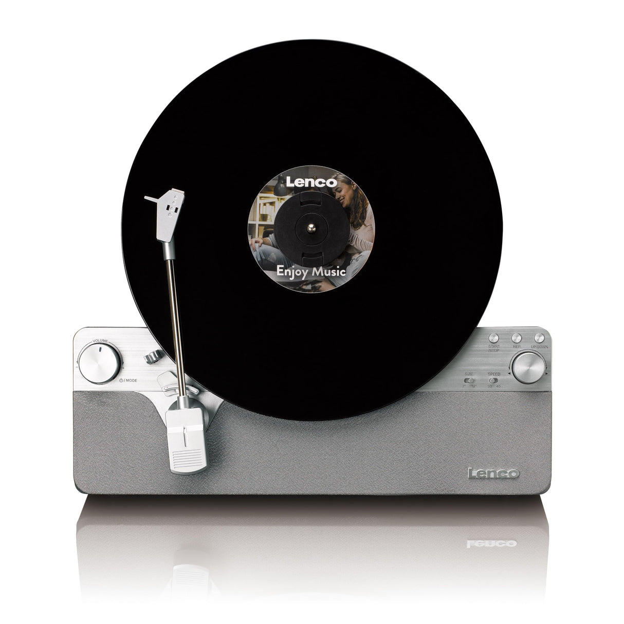 Lenco LSA-071SI - Tocadiscos Vertical Totalmente automático con Altavoces incorporados y Bluetooth® - Plata