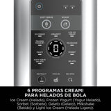 Ninja Swirl by CREAMi máquina de helados y máquina de yogurt helado con 2 tarrinas, 13 funciones, prepara helado, helado cremoso, gelato, sorbete, batido y más, opción de extras, Plata, NC701EU