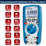 PeakTech 3441 – Multímetro digital RMS con 60,000 recuentos, multímetro de mano profesional para cables eléctricos, TUV/GS, medidor de voltaje, probador de continuidad - CAT III 1000V