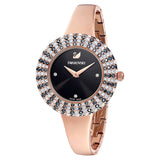 Swarovski Reloj Crystal Rose, Brazalete de Metal, Negro, PVD en Tono Oro Rosa