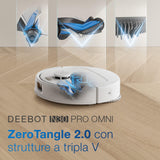 ECOVACS N30 Pro Omni aspriadora Robot con estación Vaciado, Lavada, Secado automáticos, 10 00 Pa, Cepillo antienredos ZeroTangle 2.0, Limpieza Agua Caliente 60 ℃, mopa adaptiva TruEdge, Blanco