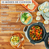 Moulinex Cookeo Wifi 10 en 1, Multicooker inteligente de alta presión, 10 modos de cocción, rápido, sin vigilancia, guía de cocción paso a paso, 6 L, CE96G310