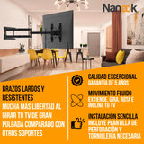 Nanook 2120 Soporte de Pared de Brazo Largo para televisores de 42 a 75 Pulgadas, Extensión Extra Larga de hasta 120 cm, Soporte de TV Que Permite Movimiento Completo, Soporta un Peso de hasta 40 kg