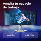 Lenovo Legion Pro 34WD-10 – Monitor Curvo Gaming WQHD 34" OLED (240 Hz, 0.03 ms MPRT, 21:9, HDMI 2.1 + DP 1.4, AMD FreeSync Premium Pro, VESA 100 x 100 mm) Soporte Inclinación/Altura/Giro – Blanco