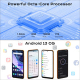 HOTWAV Note 12 Smartphone (2023), Android 13 Teléfono Móvil 8GB + 128GB (1TB TF) 6180 mAh 48MP + 16MP 6.8 Pulgadas HD+ Telefono Movil, Reconocimiento Facial Doble SIM LTE 4G / GPS/NFC